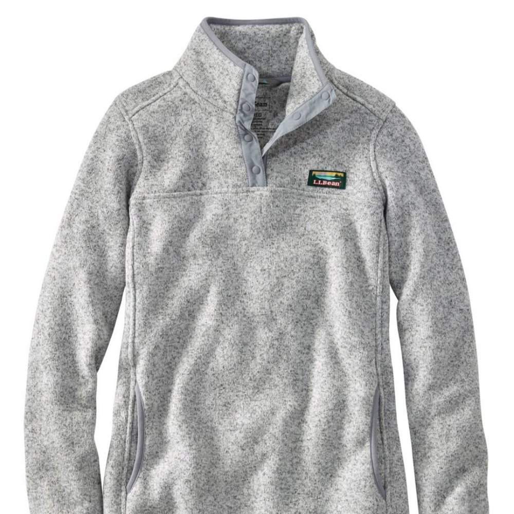 LL Bean Sweater Fleece Pullover in Grey
